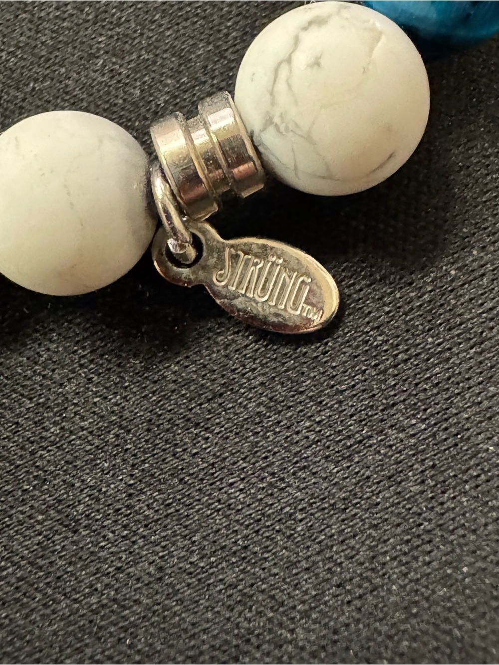 Margaritaville Blue Beaded Stretch Bracelet with Guitar Charm by Strung - Picture 3 of 4